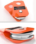 4.8T Snatch Block For Beefy Offroad Winches Orange With Reinforced Stainless Steel Pulley And Anti Corrosion Coating 13,500 Lb Break Strength 8,800 Lb Safe Working Load Compatible With Synthetic Rope Or Steel Cable Up To 0.4 Inch. orange snatch block with stainless pulley, side and angled view