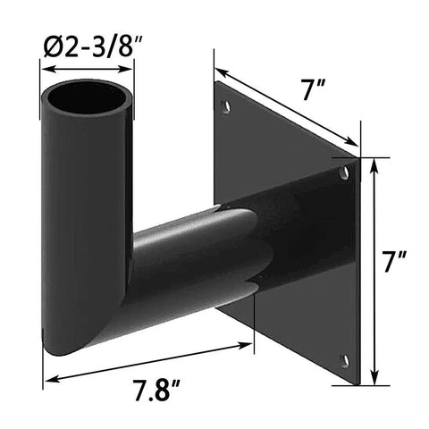 90 Degree LED Wall Mount Bracket for Slip Fitter Lights Beefy Heavy Duty Bracket with Dimensions for Outdoor Use