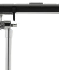 Side view of the Heavy Duty Cast Aluminum Electronic Drum Module Mount With Four Hole Universal Fit Screws Included And Seven Eighths Inch Post Works With Most Drum Modules For Studio Or Live Use showcasing connection to the drum pad.