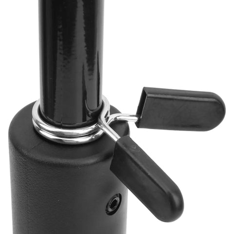 Close-up of the secure plate retention system on the Barbell Loading Pin Steel Weight Holder For DIY Gyms, 250 Lb Capacity, 12.6 Inch Long Plate Pin