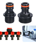 Pack of 2 Quick Connect Garden Hose Fittings Three Quarter Inch and One Half Inch Universal Water Connectors for DIY Irrigation