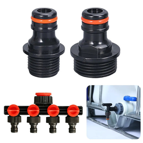 Garden Hose Quick Connect Fittings Pack Of 2 3/4 Inch GHT Male Nipples Adapters For Water Coupling Universal Repair Leak-Proof Connectors