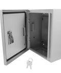 Lockable Waterproof Outdoor Electrical Junction Box Enclosure, Built To Last Low Voltage Power Distribution Cabinet For RV And Home, Weatherproof Outdoor Panel 25x30x14cm, Rugged Locking Electrical Box open with keys