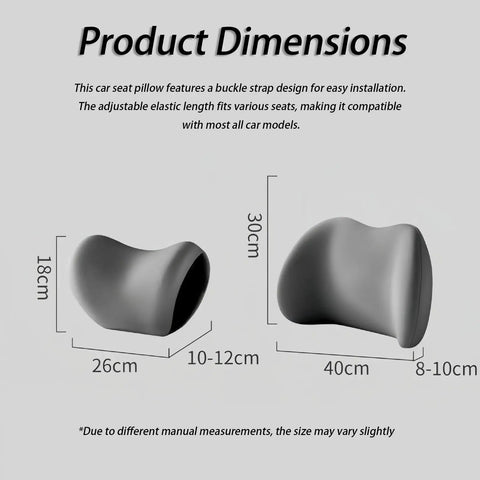 Product dimensions of Ergonomic Car Lumbar Support Pillow And Neck Rest Kit For Mini John Cooper Works Electric 2025 2026.
