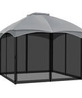 Replacement Gazebo Netting Screen 10x10 Universal Four Panel Rugged Mosquito Mesh Sidewalls With Double Zippers For Outdoor Patio Netting