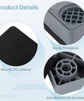Close-up of 4 Pack Anti Vibration Foot Pads for Washing Machine and Dryer showing non-slip TPU and anti-vibration net structure.