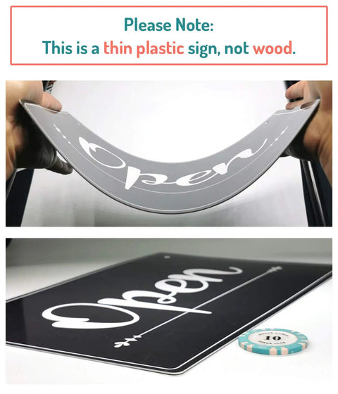 Open Closed Sign For Biz 12x8 Inch PVC Plastic Double Sided Hanging Sign waterproof flexible view