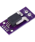 Kickass 50A High Side Hall Effect Current Sensor Module with circuit connections on a purple PCB for power monitoring.