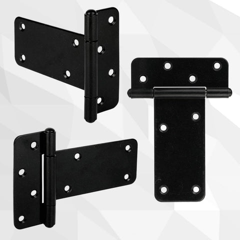 5 Inch T Strap Heavy Duty Gate Hinges 260 Lb Capacity 4 Pack Black Wrought Iron Screws Included For Barn Doors