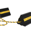 Heavy Duty Rubber Wheel Chocks With Rope Two Pair Or Four Pack Reflective Strips Anti Roll Immobilizer For RVs Trucks Trailers Campers And Cars Built Tough For All Weather