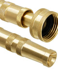 Workhorse Heavy Duty Brass Adjustable Twist Hose Nozzle Set 2 Pack Leak Proof O Ring Sealed 4 Hole Tip Delivers From Gentle Mist
