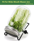 Sprouting Lids and Adjustable Jar Stands Kit for 86mm Wide Mouth Mason Jars Stainless Steel Sprout Lids with organic sprouts