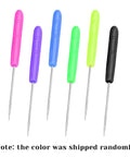 Six Piece Stainless Steel Cookie Scribe Tools And Sugar Stir Needles Ideal For DIY Bakers Who Want Hella Crisp Scoring Lines And Clean Icing Guidelines With Zero Hassle On Every Single Batch, featuring colorful handles.