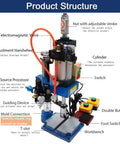 Heavy Duty Pneumatic Punch Press Desktop Sheet Metal Hole Puncher With Adjustable Cylinder Stroke No Sweat Operation And Rock Solid Anti Rotation Guide Rails product structure and components layout.