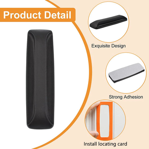 4 Pack Self Adhesive Cabinet Handle Pulls For Drawers Cabinets And Doors With Instant Attachment Black ABS Material No Drilling