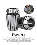 Get A Durable Spring Collet Set With Multiple Sizes Like Er8 And Er11 For Precision Work, featuring high carbon steel collets.