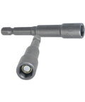 Heavy Duty 7Mm Hex Shank Magnetic Nut Driver 2 Piece Chrome Vanadium Socket Set For Power Drills, showing two angled magnetic sockets.