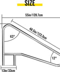 Heavy Duty Stainless Steel Pool Handrail 55 X 32 Inch setup with dimensions 55in high and 32in tall for poolside safety.