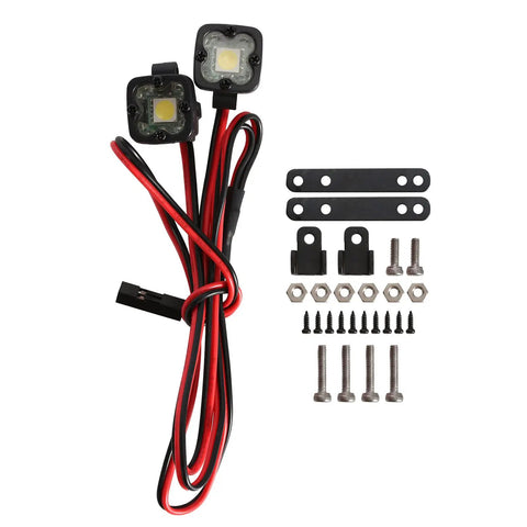 RC Crawler LED Headlights For Axial TRX4 TRX6 SCX10 90046 Wraith Redcat Gen8 One Tenth RC Car with screws and mounts, 4 Pack