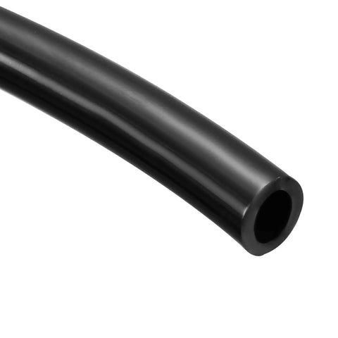 Close-up of Durable PU Polyurethane Air Tubing 8mm OD By 5mm ID 5.5m Length Black for pneumatic tools and air compressors.