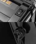 Close-up of Quiet Solder Smoke Absorber With Adjustable Angle Fume Extractor for Your Workshop, showing control switch and knob.
