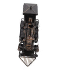 Top view of Locomotive Model Retro Steam Train Sculpture For Desktop Decoration, Totally Realistic Vintage Train Ornament For Living Room.