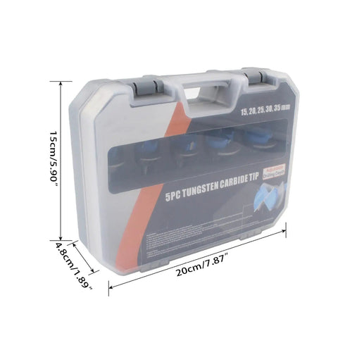 Top Rated Five Piece Forstner Bit Set Delivers Smooth As Butter Hole Boring For Dead Nuts Precise Woodworking Projects With Heavy Duty Hex Shank Fit For Cordless Drills And Bench Tools From 15 To 35 Millimeters in a sturdy carrying case.