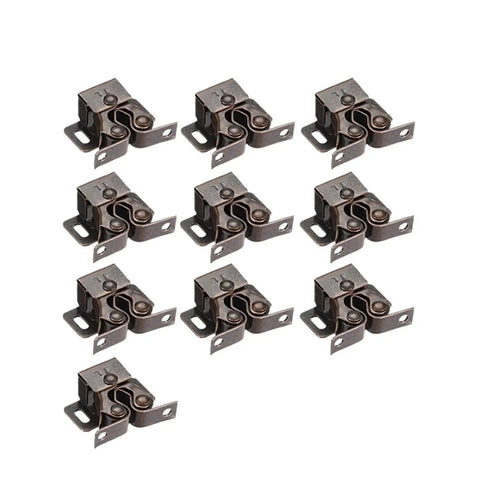 Super Cool 20 Pc Double Roller Ball Cabinet Latches With Easy Grip Copper Finish For Kitchen Cupdoors And Wardrobe Storage Locking, set of 10 latches.