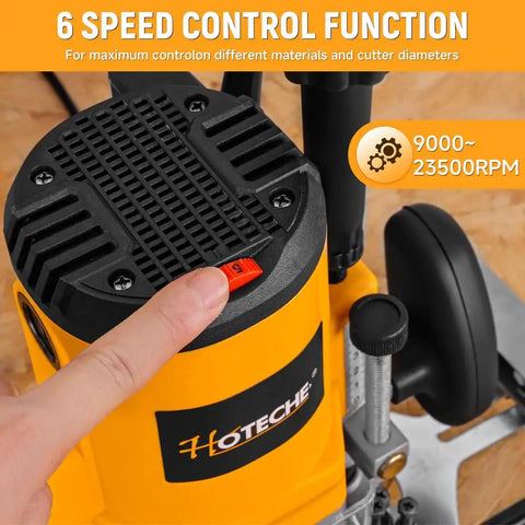 Beefy 2400W Wood Router for Heavy Duty Woodworking With Fixed Base, Powerful Router for Precision Cutting and Shaping
