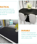 Gotta Have This Slick Black Peel And Stick Vinyl Wrap For Kitchen Countertops And Walls displayed on a dining table, showcasing practical use.
