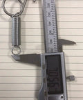 Heavy Duty Stainless Steel Sliding Bolt Lock And Spiral Spring Hardware Set For Rabbit Cage Door Latch with a measuring tool.