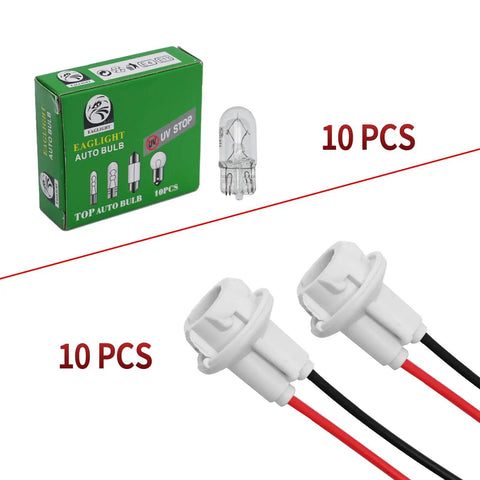 T10 Extension Harness with Ten Bulbs and Ten Sockets for Brake Lights and Turn Signals shown with packaging