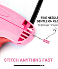 Top Notch Handheld Quick Stitch Gun For Clothes And Denim shows a fine needle, designed for gentle fabric stitching and easy use.
