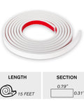 Coiled DIY Window Grille Inserts Grid Kit Self Adhesive Trim 15 Ft Long White Thick Version with section size details