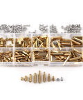 Brass M2 M3 Standoff Assortment Kit For DIY Friendly Motherboard PCB Spacers And Circuit Board Hardware With Female To Female And Female To Male Standoffs Screws Nuts And Spacers, brass standoffs in box
