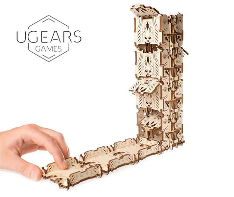 Modular Dice Tower Wood Laser Cut Do It Yourself Self Assembling Kit For Board Games Great For Game Night Easy Roller And Durable Game Accessory That Elevates Any Tabletop Session assembled wooden dice tower