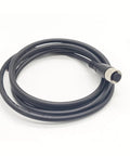 M12 12 Pin Female Connector Cable A Code, straight aviation plug, black PVC, industrial use, brass gold plated contacts, 0.5 meter.