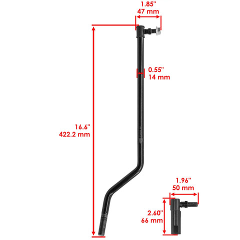 Left And Right Drag Link Set For John Deere Lawn Tractors La135 La140 La145 La150 La165 La175 Beefy Built To Last Heavy Duty Replacement With Smooth Steering For Reliable Performance. 16.6in black steel drag link, 422.2 mm