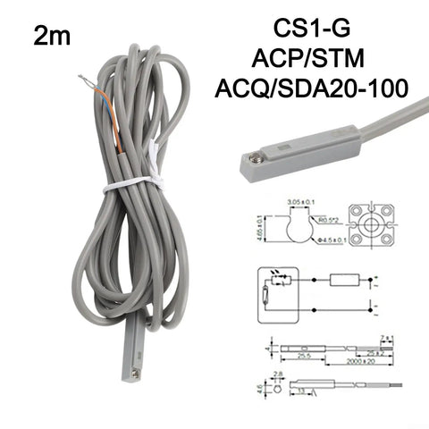 Rock Solid Air Pneumatic Cylinder Reed Switch Sensor With Bright Red Led Indicator And Hella Responsive Magnetic Trigger For Cs1s And M9n Units Running 5 To 240 Volt Ac Dc Power