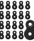 Heavy Duty Figure 8 Fastener Kit for Table Tops and Desks arranged in rows, black, 20 Pack