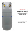 Steel Forklift Propane Tank 43.5Lb With Gauge DOT And TC Compliant Heavy Duty Build Larger Capacity Than Standard Tanks