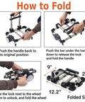 Diagram showing steps to fold the Foldable Luggage Cart With Two Wheels Lightweight Portable Travel Dolly for easy storage.