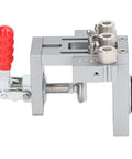 Heavy Duty Aluminum Alloy Dowel Jig Kit With Precision Drill Bits, Bang On Target woodworking hole guide with red handle