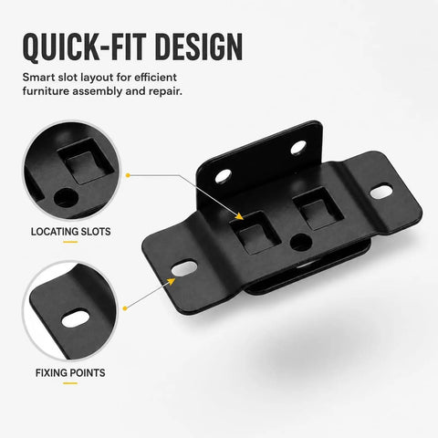 Two In One Locking Insert Shelf Brackets Set Of 20 Heavy Duty L Shape Corner Connectors Detailing Quick-Fit Design with Locating Slots