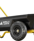Poly Dump Cart With Foldable Handle 2-Wheel Garden Wagon 4 Cubic Feet Capacity 300 Lb Load Heavy Duty Utility Cart Black Yellow