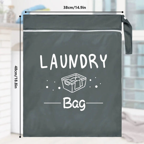 Two Pack Large Travel Laundry Bags Waterproof Wet And Dry With Drawstring Closure, Washable, Odor Blocking, Green And Grey bag