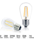 Ambience PRO Replacement LED Bulbs For Outdoor String Lights, 2 Watt Vintage Edison LEDs, E26 base, two bulbs close-up