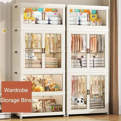 Knockout Portable Foldable Wardrobe Closet Multi Tier Storage Organizer With Heavy Duty Fabric Build No Sweat Assembly Roomy Fit For All Your Daily Threads And Slick Living Room Organization Setup