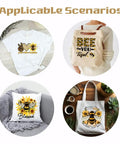 Six Pack Bee Sunflower Iron On Transfers Dope DTF Paper Decals For T Shirts Hoodies Jackets Positive Text Washable Stickers