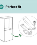 Slick 4 Pack Pressure Touch Door Opener Automatic Handle Free Open Close Cabinet Latch Smooth Self Closing Damper Kit No Sweat Hardware With Quick Snap Mounting Plates installation guide showing perfect fit on a cabinet.